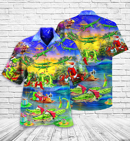 Crocodile Love Xmas - Hawaiian Shirt, Hwaiian For Gift