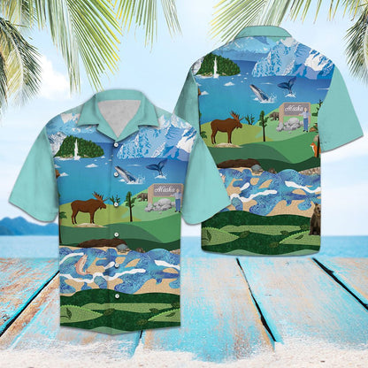 Vivid Daily Of Alaska Design Hawaiian Shirt, Hwaiian For Gift