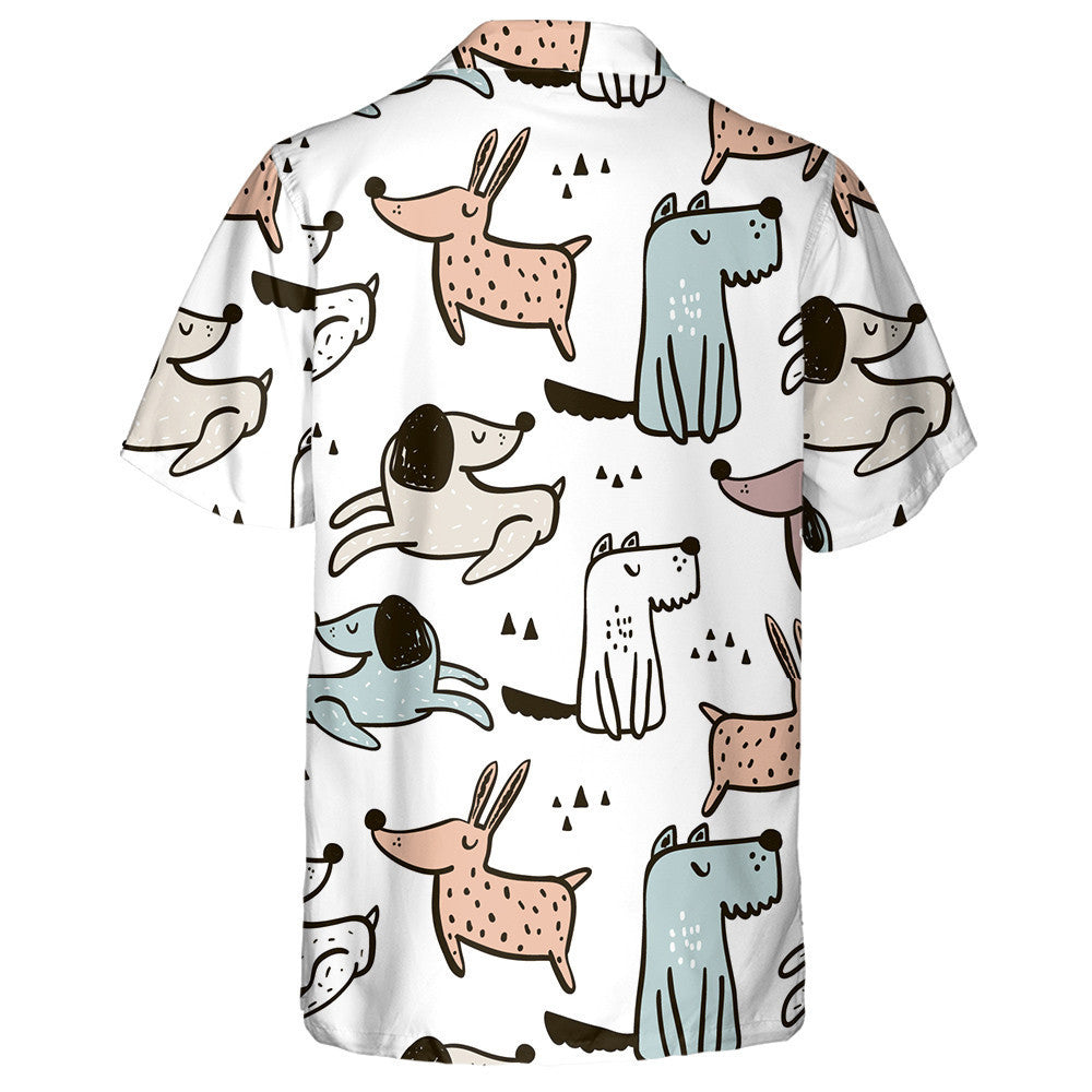 Modern Abstract With Hand Drawn Dogs Hawaiian Shirt,Hawaiian Shirt Gift, Christmas Gift