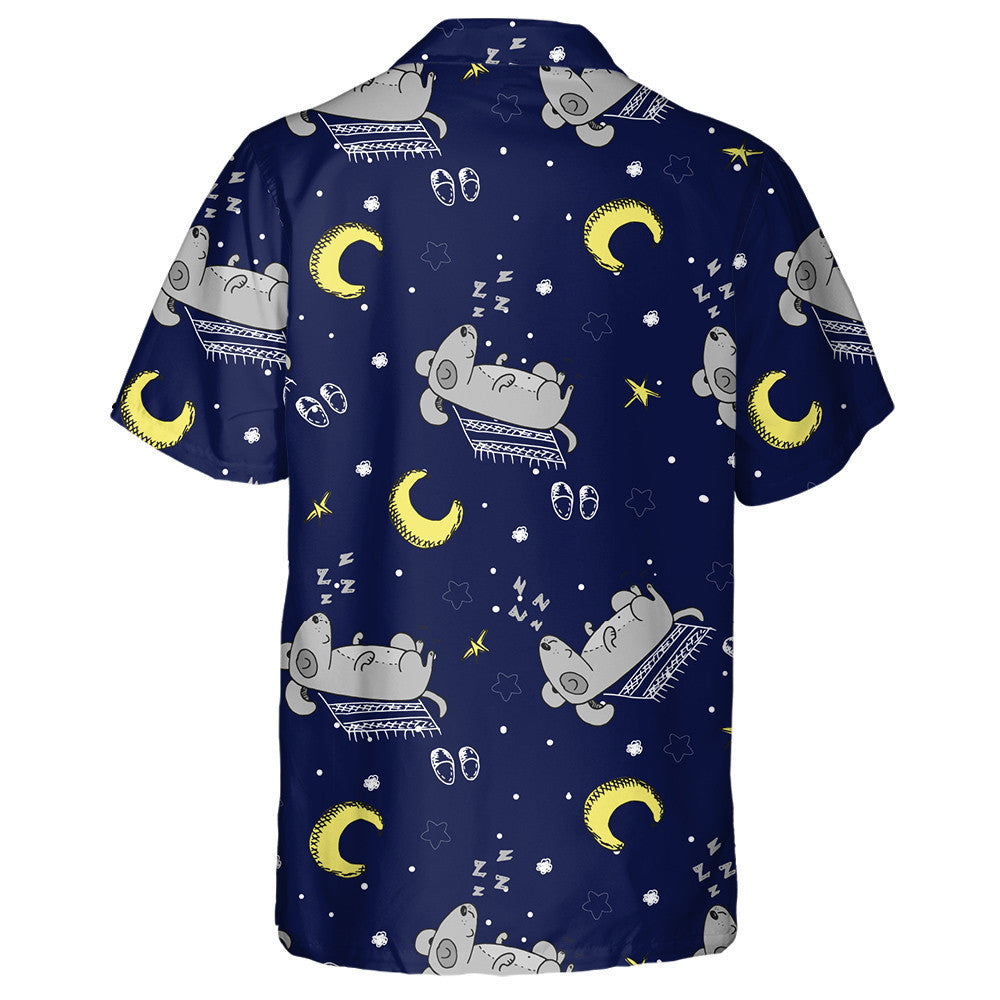 Cartoon Cute Dog Sleeping Isolated Background Hawaiian Shirt, Hawaiian Shirt Gift, Christmas Gift