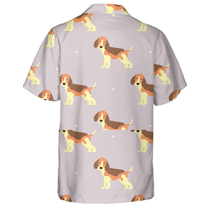 Pink Stars With Cute Beagles Dogs Hawaiian Shirt,Hawaiian Shirt Gift, Christmas Gift