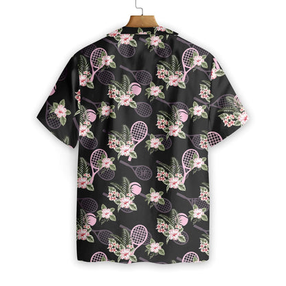 Tropical Tennis With Black Skin Pattern Hawaiian Shirt, Hawaiian For Gift