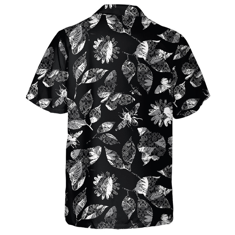 Natural Summer Abstract Florals Butterflies And Bee Hawaiian Shirt, Hawaiian Shirt Gift, Christmas Gift