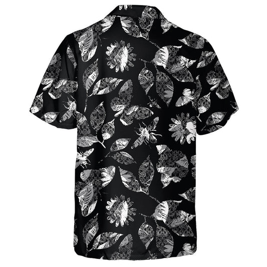 Natural Summer Abstract Florals Butterflies And Bee Hawaiian Shirt, Hawaiian Shirt Gift, Christmas Gift