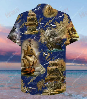 Amazing Pirate Ship Unisex Hawaiian Shirt Hobbies Short Sleeve Tropical Shirts For Men Hawaiian Shirts For Men, Hawaiian Shirt Gift, Christmas Gift