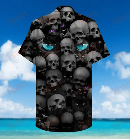 Is breá le Cait Cloigeann Léine Muinchille Gearr Unisex Caitheamh aimsire Léinte Haváíais Oirbheartaíochta Léine Haváís Patrún Léine Haváíais, Bronntanas Léine Haváís, Bronntanas Nollag