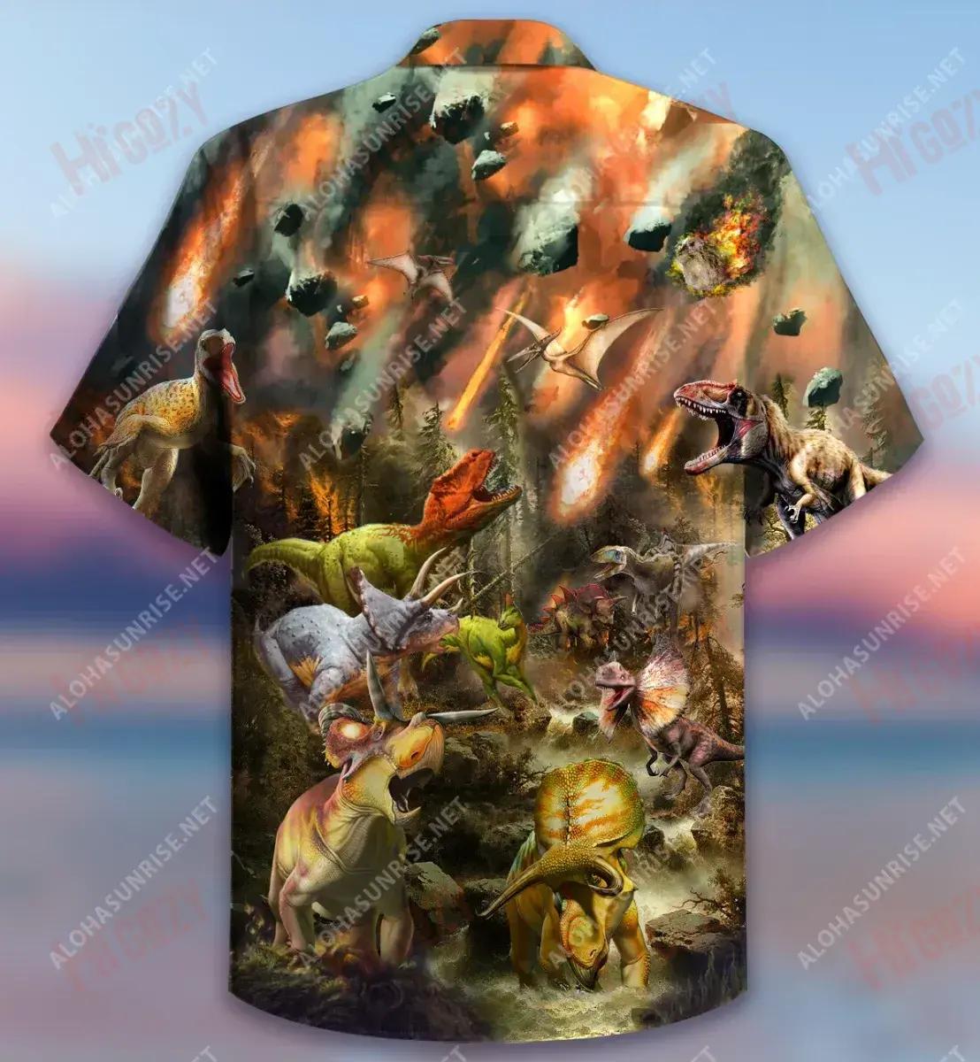 Dinosaurs Deireadh Ré Léine Gearr Muinchille Unisex Léinte T an tSamhraidh Haváís Léinte Craicne Haváís Léinte haváíais d'Fhir, Bronntanas Léine Haváís, Bronntanas Nollag