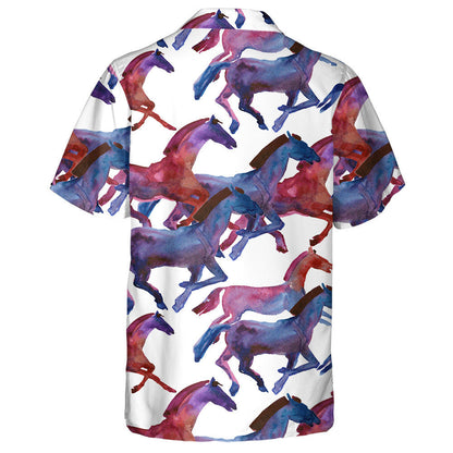 Amazing Colorful Galaxy Horse On White Hawaiian Shirt, Hawaiian For Gift