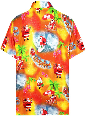 Vibrant Color Santa Giving Gifts Christmas Design Hawaiian Shirt, Hawaiian Shirt Gift, Christmas Gift