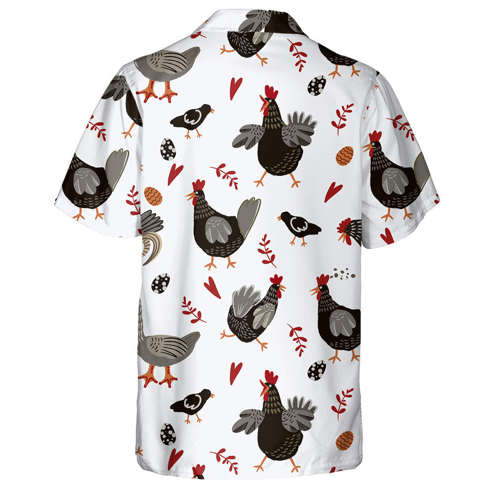 Funny Black Crow Rooster Chicken And Duck Hawaiian Shirt, Hawaiian Shirt Gift, Christmas Gift
