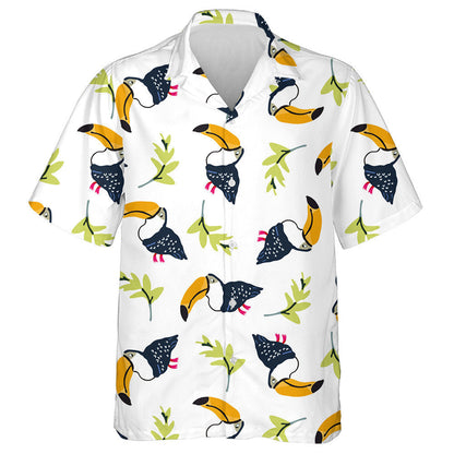 Toucan Funny Birds With Green Leaves Hawaiian Shirt,Hawaiian Shirt Gift, Christmas Gift