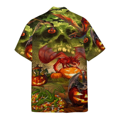 Spooky Dragon Halloween Hawaiian Shirt,Hawaiian Shirt Gift, Christmas Gift