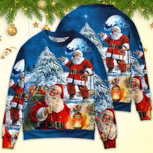 Christmas Santa Claus Story Nights Christmas Is Coming Painting Style Ugly Christmas Sweater, Christmas Gift, Gift Christmas 2024