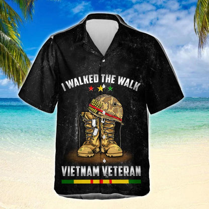 I Walked The Walk Vietnam Veteran Hawaiian Shirt, Hawaiian For Gift