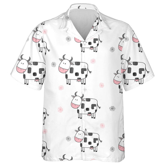 Stíl Doodle Ba Cartúin gleoite Agus Léine Bláth Líne Haváis, Bronntanas Léine Haváís, Bronntanas Nollag