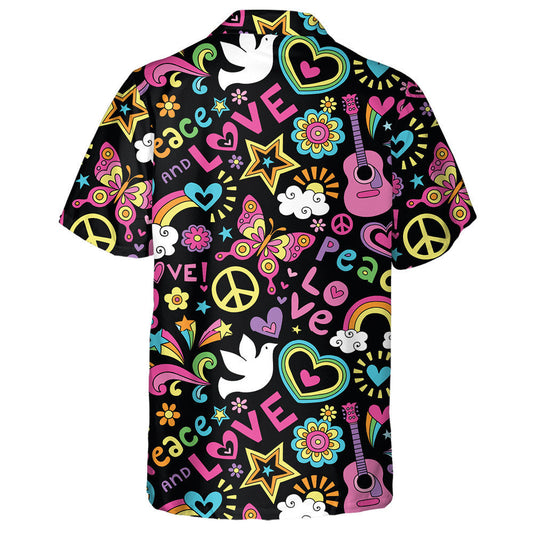 Theme Colorful Butterfly Peace And Music Hawaiian Shirt,Hawaiian Shirt Gift, Christmas Gift