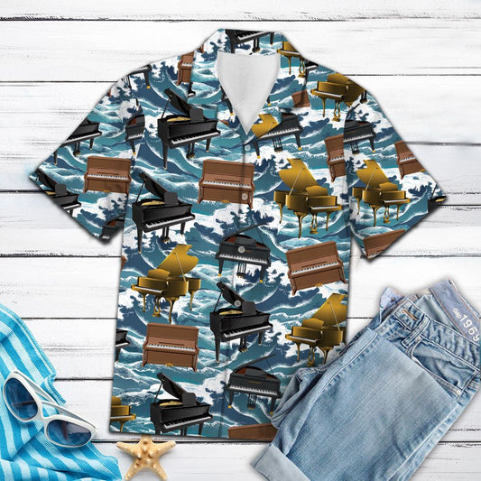 Piano For Summer Vintage Style Hawaiian Shirt,Hawaiian Shirt Gift, Christmas Gift