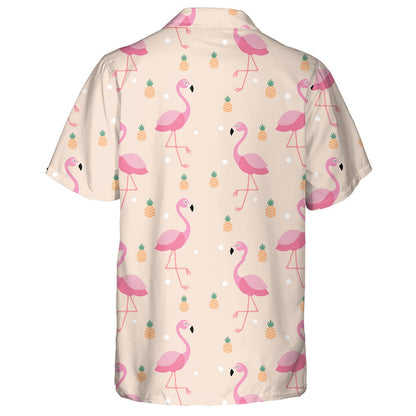 Pink Flamingo Sleeping And Small Pineapple Hawaiian Shirt,Hawaiian Shirt Gift, Christmas Gift