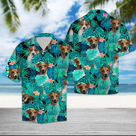 Jack Russell Into Tropical Jungle Design Hawaiian Shirt, Hawaiian For Gift