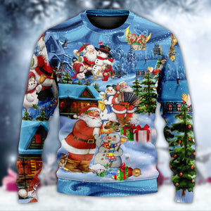 Christmas Santa And Snowman Best Friends Ugly Christmas Sweater, Christmas Gift, Gift Christmas 2024