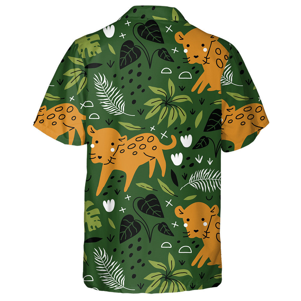 Stíl Geoiméadrach Le Léine Greannmhar Leanbh Liopard Haváís, Bronntanas Léine Haváís, Bronntanas Nollag