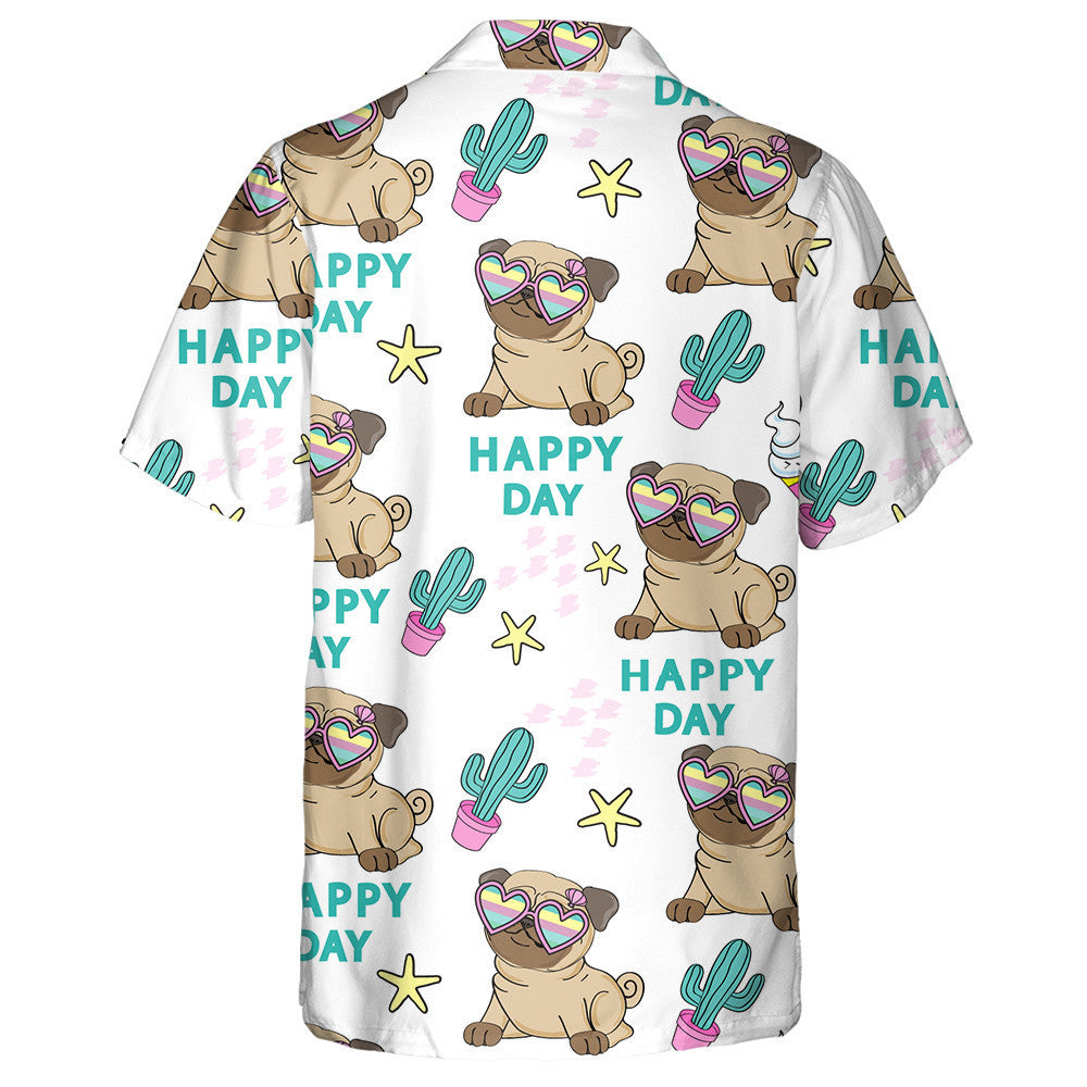 Pug Greannmhar i Gloiní Agus an Inscríbhinn Lá Haváí Shona Léine, Bronntanas Léine Haváíais, Bronntanas Nollag