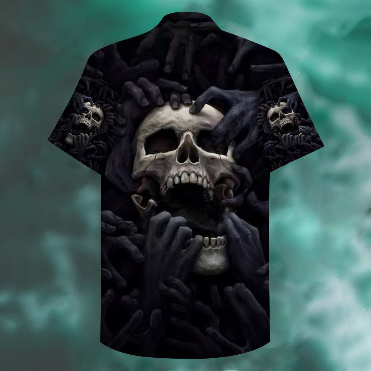 Amazing Dark Skull Tropical Background Design Hawaiian Shirt,Hawaiian Shirt Gift, Christmas Gift