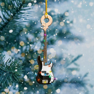 Bass Guitar Christmas Light Shape Ornament, Christmas Ornament Gift, Christmas Gift, Christmas Decoration