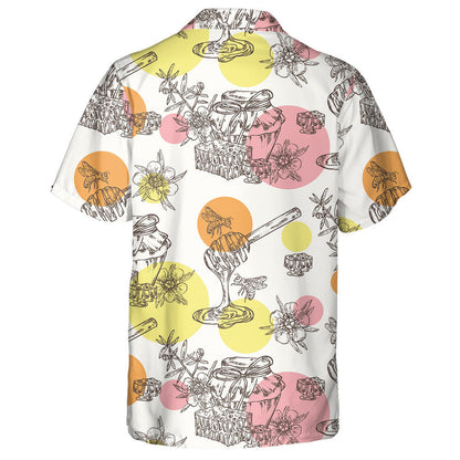 Natural Summer Bee And Jar Of Honey Hawaiian Shirt, Hawaiian Shirt Gift, Christmas Gift
