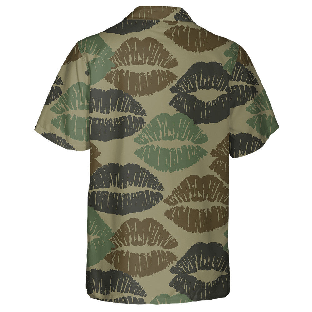 Camouflage Pattern Female Lips In Different Colors Hawaiian Shirt, Hawaiian Shirt Gift, Christmas Gift