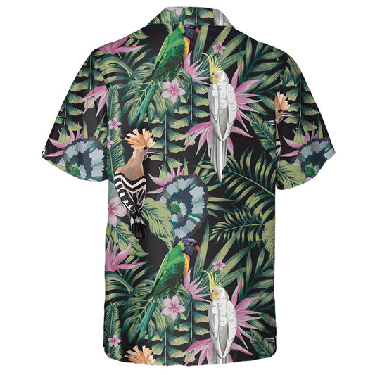 Birds Parrot Hoopoe And Plants Leaves Flowers Hawaiian Shirt, Hawaiian Shirt Gift, Christmas Gift