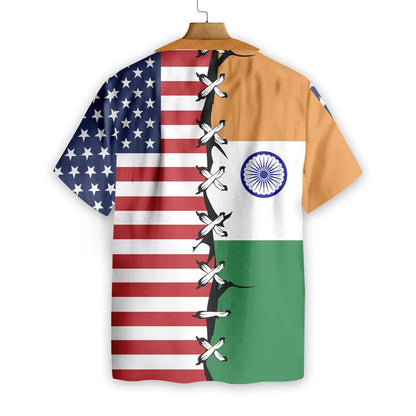 India Root And Flag Pattern Hawaiian Shirt, Hawaiian For Gift