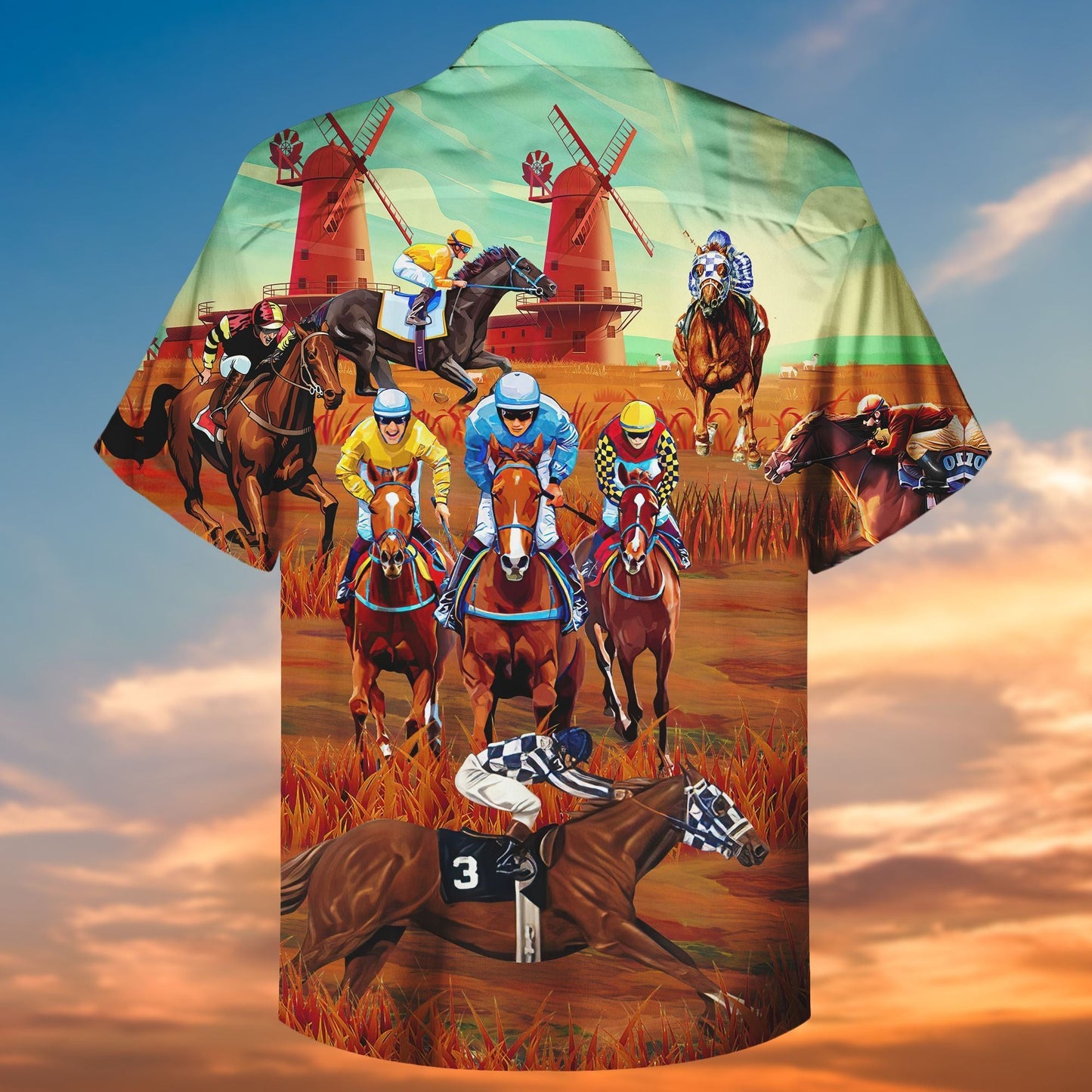 Rásaíocht Chapall Clasaiceach Léine agus Gearróga Haváí Ornáideacha Crazy, Bronntanas Léine Haváís, Bronntanas Nollag