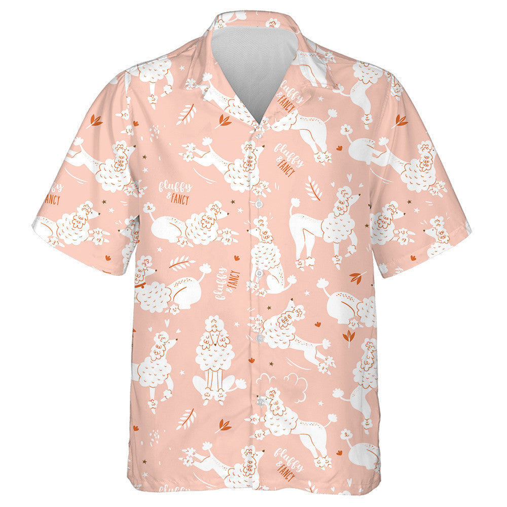 Funny Cartoon Poodle Dogs Fancy On Pink Hawaiian Shirt, Hawaiian Shirt Gift, Christmas Gift