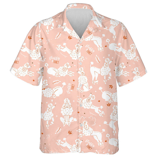 Funny Cartoon Poodle Dogs Fancy On Pink Hawaiian Shirt, Hawaiian Shirt Gift, Christmas Gift