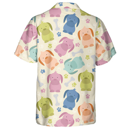 Cute Dog And Grey Bone Isolated Background Hawaiian Shirt, Hawaiian Shirt Gift, Christmas Gift