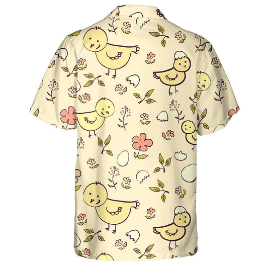 Funny Chicken With Colorful Eggs And Flowers Hawaiian Shirt, Hawaiian Shirt Gift, Christmas Gift