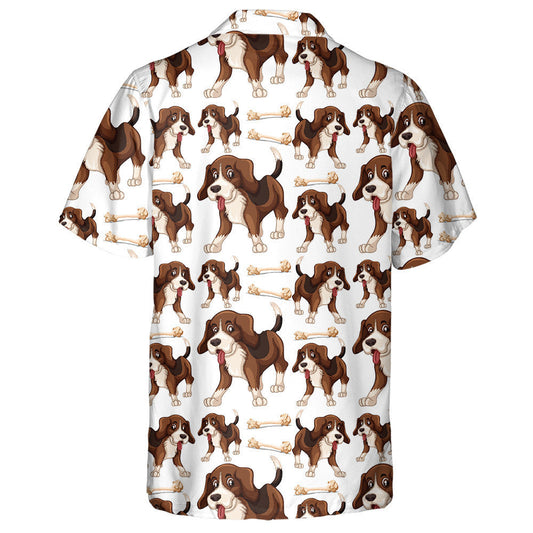 I Love Cute Brown Beagle Dogs Hawaiian Shirt, Hawaiian Shirt Gift, Christmas Gift