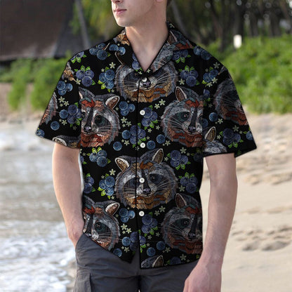 Racúin Iontach Aghaidh Ar Phatrún Gorm Gairdín Bláthanna Léine Haváís, Bronntanas Léine Haváíais, Bronntanas Nollag