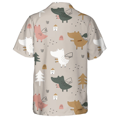 Dragons Babaí gleoite Ar Chúlra Beige Léine Haváís, Bronntanas Léine Haváí, Bronntanas Nollag