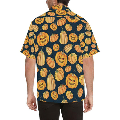 Exotic Pumpkin Halloween Pattern Illustration Hawaiian Shirt,Hawaiian Shirt Gift, Christmas Gift