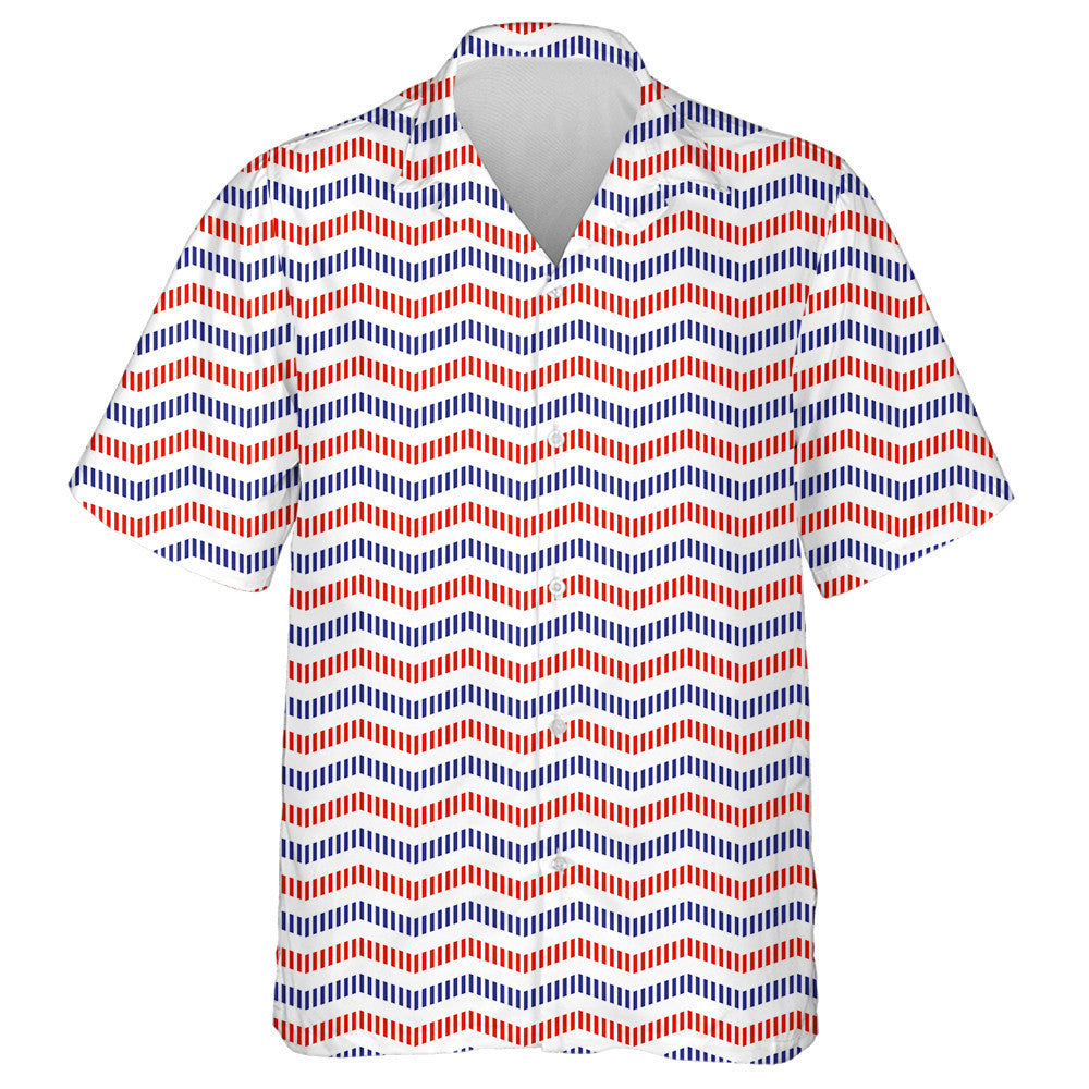 Línte Zigzag Chevron Le Patrún Dathanna Gorma Agus Dearga Léine Haváís, Bronntanas Léine Haváíais, Bronntanas Nollag