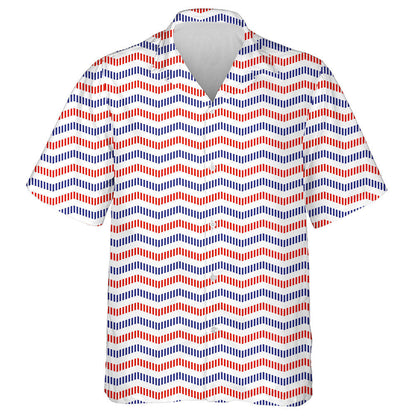 Línte Zigzag Chevron Le Patrún Dathanna Gorma Agus Dearga Léine Haváís, Bronntanas Léine Haváíais, Bronntanas Nollag