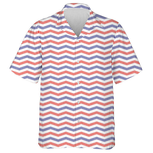 Línte Zigzag Chevron Le Patrún Dathanna Gorma Agus Dearga Léine Haváís, Bronntanas Léine Haváíais, Bronntanas Nollag