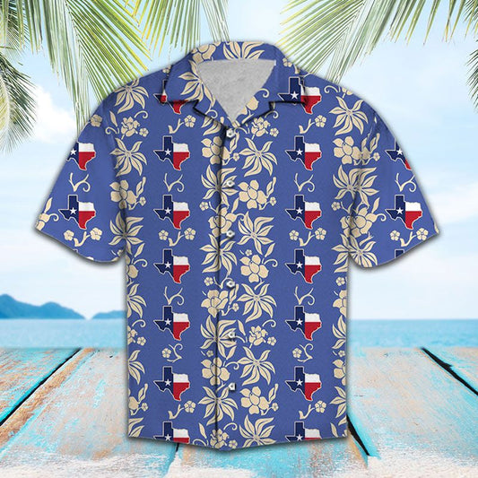 Classic Texas Lover Bláth Beige Patrún Striped Léine Haváís, Bronntanas Léine Haváís, Bronntanas Nollag