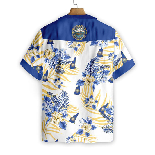 Cúlra Palm Leaf Gorm Agus New Hampshire Bródúil Léine Haváíais, Bronntanas Léine Haváíais, Bronntanas Nollag