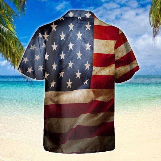 Old USA Flag Red Dachshund Design Hawaiian Shirt,Hawaiian Shirt Gift, Christmas Gift