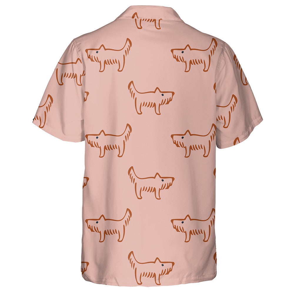 Cinnamon Dogs On Blush Red Background Hawaiian Shirt, Hawaiian For Gift