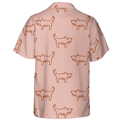 Cinnamon Dogs On Blush Red Background Hawaiian Shirt, Hawaiian For Gift