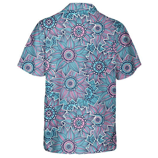 Imlíne Stíl Lusanna Gréine Hippie Tarraingthe I Léine Haváís Turquoise Agus Bándearg, Bronntanas Léine Haváís, Bronntanas Nollag